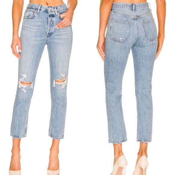 Agolde Denim - Agolde Riley High Rise Straight Crop Stretch Jeans Size 30